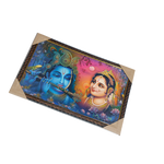 Lord Krishan And Goddess Radha Photo Frame - 13 × 19 Inches | For Pooja Temple | Home Decor And Gifts