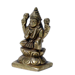 Brass Murti Goddess Lakshmi Ji Is Sitting On Stool - 3 × 2 Inches | For Pooja Temple | Home Decor And Gifts
