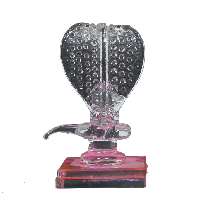 Handcrafted Glass Shiva Lingam Shiv Ling Idol Pink