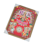 Goddess Lakshmi, Goddess Saraswati and Lord GaneshaPhoto Frame - 17 × 13 Inches | For Pooja Temple | Home Decor And Gifts