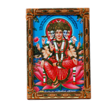 Goddess Lakshmi Sitting on Lotus Flower Photo Frame - 5 × 3 Inches | For Pooja Temple And Home Decor