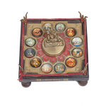12 Jyotirling Sampoorna Shiva Yantra Chowki with Lord Shiva Idol In Brass & Wood - 6 × 6 Inches
