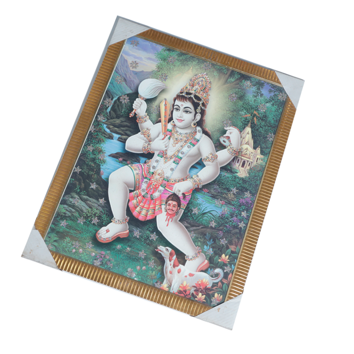 Lord Koshtak Kaal Bhairav Photo Frame - 20 × 26 Inches | For Pooja Temple | Home Decor And Gifts