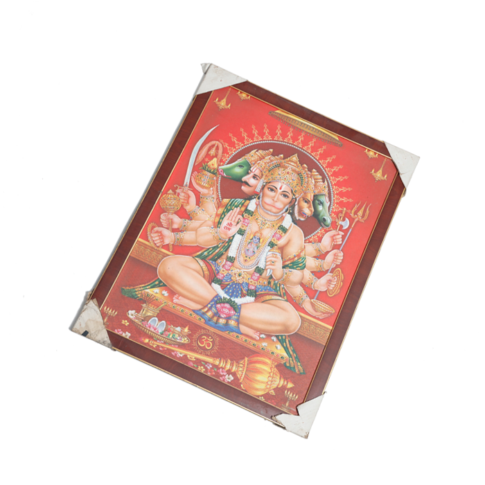 Lord Panch Mukhi Hanuman Photo Frame - 26 × 20 Inches | For Pooja Temple | Home Decor And GIfts