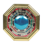 Glossy Brass Golden Vastu Bagua Mirrors - 5 × 5 Inches