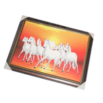 7 Running Vastu Shastr White Horse Photo Frame - 32 × 24 Inches | For Home Decor And Gifts