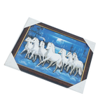7 Running Vastu Shastr White Horse Photo Frame - 13 × 10 Inches | For Home Decor And Gifts