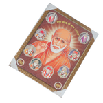 Shree Sai Baba Photo Frame - 17 × 13 Inches | For Pooja Temple | Home Decor And GIfts