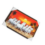 7 Running Vastu Shastr White Horse Photo Frame - 13 × 19 Inches | For Home Decor And Gifts