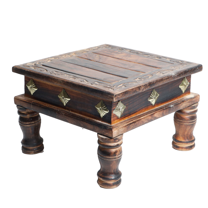 Wooden Mukkali, Mini Stool - 8 × 10 Inches