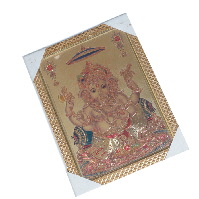 Lord Ganesha Photo Frame - 11 × 10 Inches | For Pooja Temple | Home Decor And Gifts