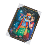 Lord Krishan And Goddess Radha Photo Frame - 13 × 19 Inches | For Pooja Temple | Home Decor And Gifts