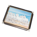 7 Running Vastu Shastr White Horse Photo Frame - 31 × 23 Inches | For Home Decor And Gifts