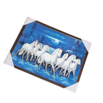 7 Running Vastu Shastr White Horse Photo Frame - 19 × 25 Inches | For Home Decor And Gifts