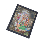 Lord Krishan And Goddess Radha Photo Frame - 13 × 10 Inches | For Pooja Temple | Home Decor And Gifts