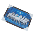 7 Running Vastu Shastr White Horse Photo Frame - 19 × 13 Inches | For Home Decor And Gifts