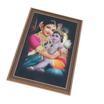 Yashoda Maa With Bal Krishna Photo Frame - 14 × 20 Inches | For Pooja Temple | Home Decor And Gifts