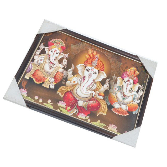 Lord Ganesha Photo Frame - 9 x 13 Inches | For Pooja Temple | Home Decor And Gifts