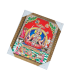 Goddess Santoshi Mata Is Sitting On Throne Photo Frame - 12 × 10 Inches | For Pooja Temple | Home Decor And Gifts