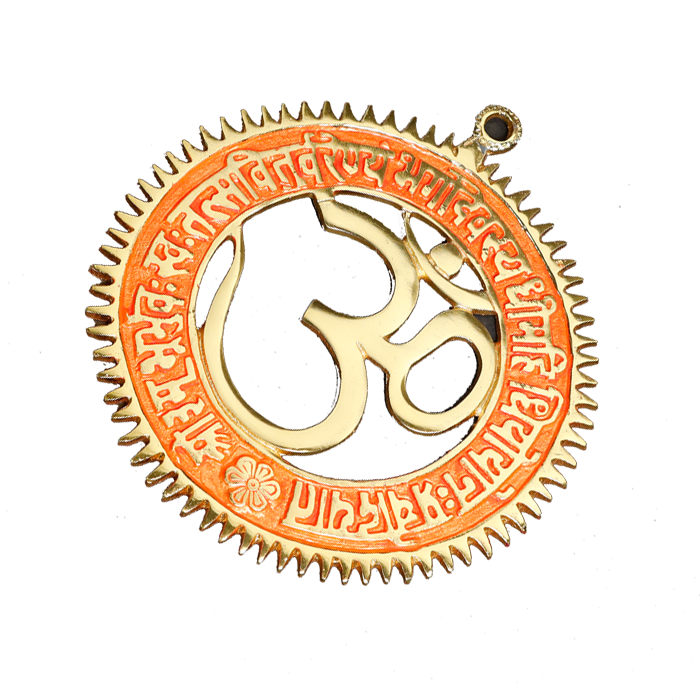 Om Chakar Orange- 8 × 8Inches