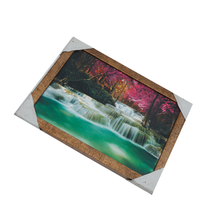 Forest Waterfall Pink Tree Beauty Photo Frame - 9 × 13 Inches | For Home Decor And Gifts