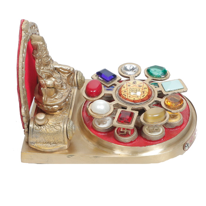 Shri Dhan Varsha Brass Kuber Yantra Chowki - 4 × 6 Inches