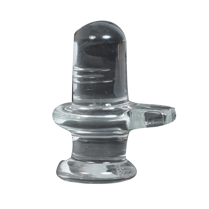 Lightweight Indian Religious Polished Finish Glass Shivling - 3 × 3 Inches
