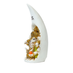 Lord Ganesha Sitting In Half Moon Hanthi Dant | Marble Dust Murti Idol - 10 × 3Inches | For Pooja Temple And Home Decor