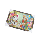 Goddess Radha And Lord Krishan Photo Frame - 13 × 19 Inches | For Pooja Temple | Home Decor And Gifts