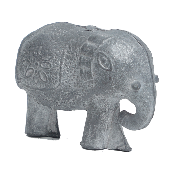 Brass Dhokra Elephant Statue With Carved Jali Design - 2.5 × 3Inches