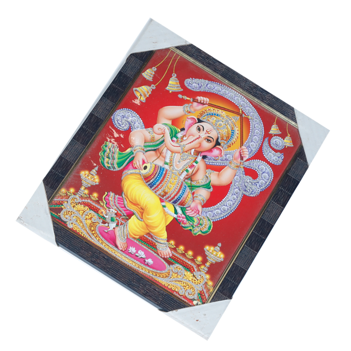Lord Ganesha Photo Frame - 11 × 10 Inches | For Pooja Temple | Home Decor And Gifts