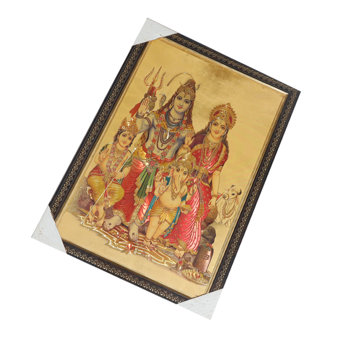 Lord Shiva Family Photo Frame - 25 × 17 Inches | For Pooja Temple | Home Decor And Gifts