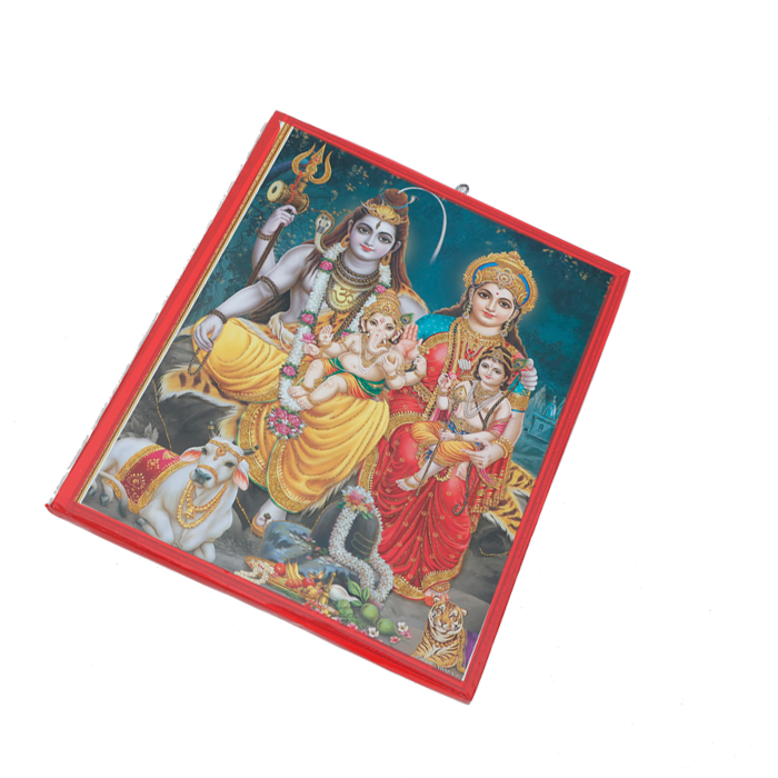 Lord Shiva Family Photo Frame - 12 × 8 Inches | For Pooja Temple | Home Decor And GIfts