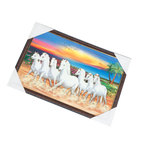 7 Running Vastu Shastr White Horse Photo Frame - 13 × 19 Inches | For Home Decor And Gifts