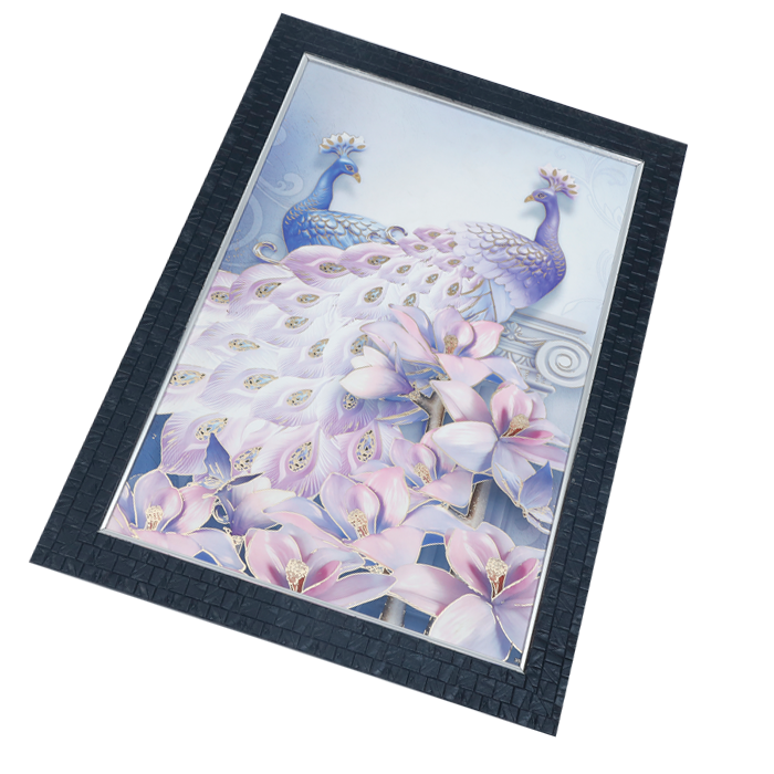 Diamond Painting Peacock Photo Frame - 14 × 20 Inches | For Home Decor And Gifts