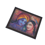 Lord Krishan And Goddess Radha Photo Frame - 13 × 10 Inches | For Pooja Temple | Home Decor And Gifts