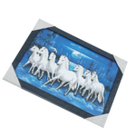 7 Running Vastu Shastr White Horse Photo Frame - 13 × 10 Inches | For Home Decor And Gifts