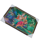 Goddess Radha And Lord Krishan Photo Frame - 20 × 13 Inches | For Pooja Temple | Home Decor And Gifts
