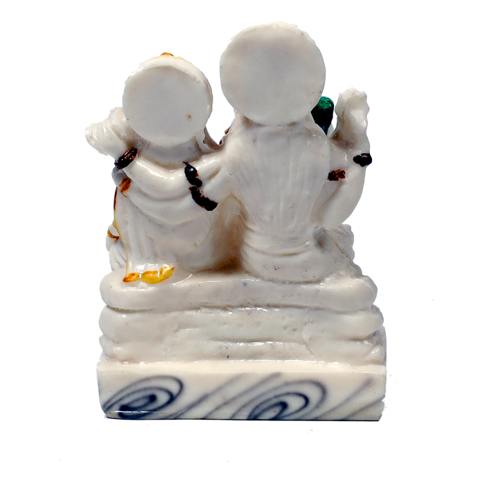 God Shiv Parivar Marble Dust Murti Idol - 7 x 5 Inches | Shiv Parvati Family | For Pooja Temple