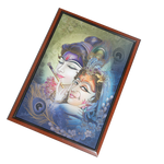 Lord Krishan And Goddess Radha Photo Frame - 22 × 30 Inches | For Pooja Temple | Home Decor And Gifts