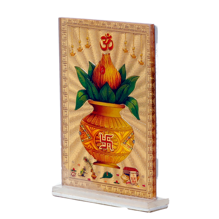 Nariyal Kalash Photo - 4 × 2 Inches | For Pooja Temple, Home Decor And Car Dashboard