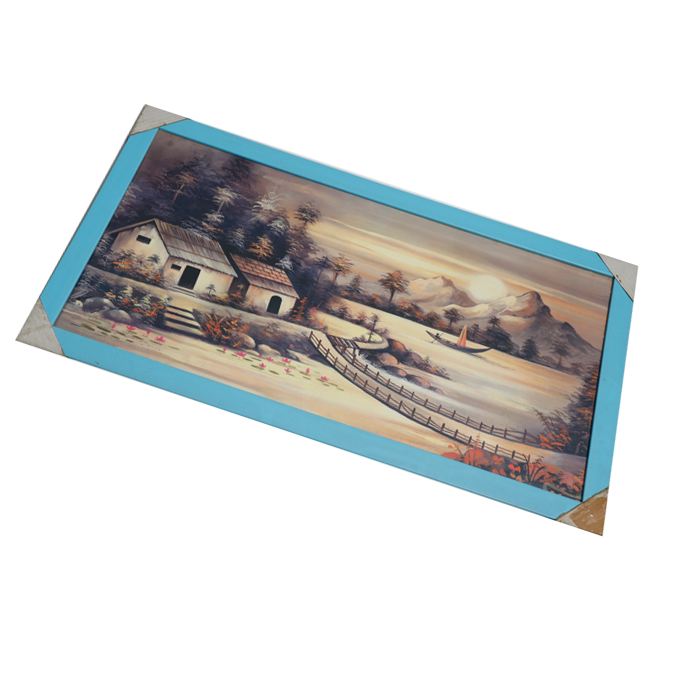 View Of Sunset Nature Scenery Photo Frame - 26 × 14 Inches | For Home Decor And Gifts