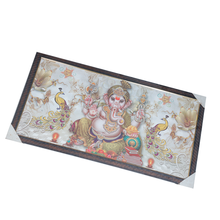 Lord Ganesha Photo Frame - 20 × 40 Inches | For Pooja Temple | Home Decor And Gifts