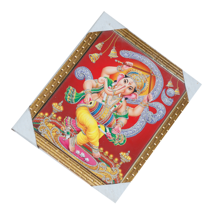 Lord Ganesha Photo Frame - 12 × 10 Inches | For Pooja Temple | Home Decor And Gifts
