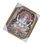 Lord Ganesha Photo Frame - 11 × 10 Inches | For Pooja Temple | Home Decor And Gifts