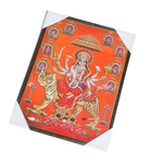 Goddess Durga Mata Is Sitting On The Lion Photo Frame - 25 × 17 Inches | For Pooja Temple | Home Decor And GIfts