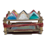 Navgraha Pyramid Yantra Chowki in Brass for Navgraha Shanti & Good Luck - 3 × 3 Inches