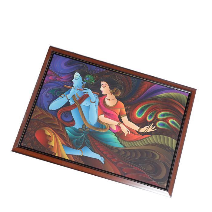 Lord Krishan And Goddess Radha Photo Frame - 30 × 22 Inches | For Pooja Temple | Home Decor And Gifts