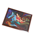 Lord Krishan And Goddess Radha Photo Frame - 30 × 22 Inches | For Pooja Temple | Home Decor And Gifts