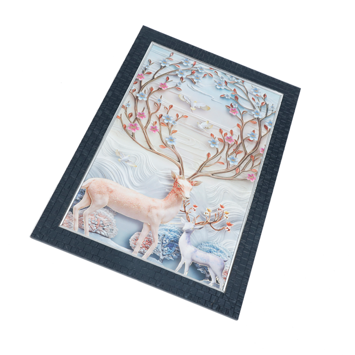 Diamond Painting Deer/Diamond Embroidery Photo Frame - 14 × 20 Inches | For Home Decor And Gifts
